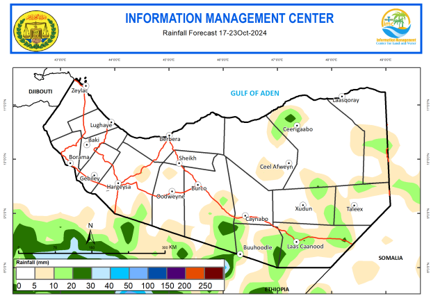 Somaliland Weekly Weather Forecast - 17 to 23 October 2024