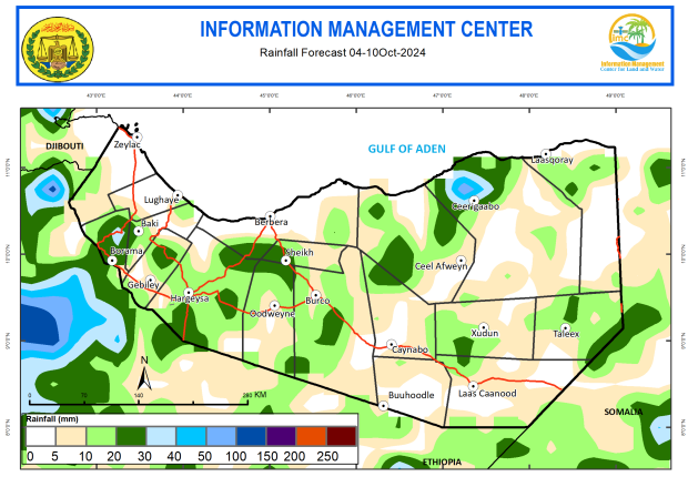 Somaliland Weekly Weather Forecast - 4 to 10 October 2024