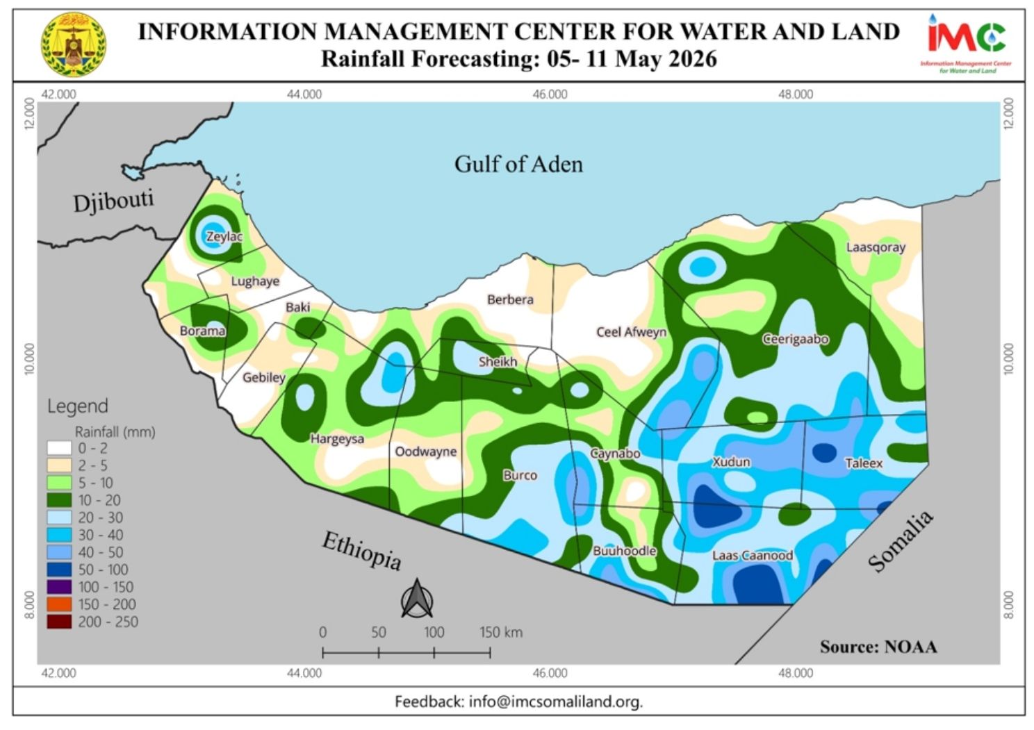 Somaliland Weekly Weather Forecast: 11–17 August 2026